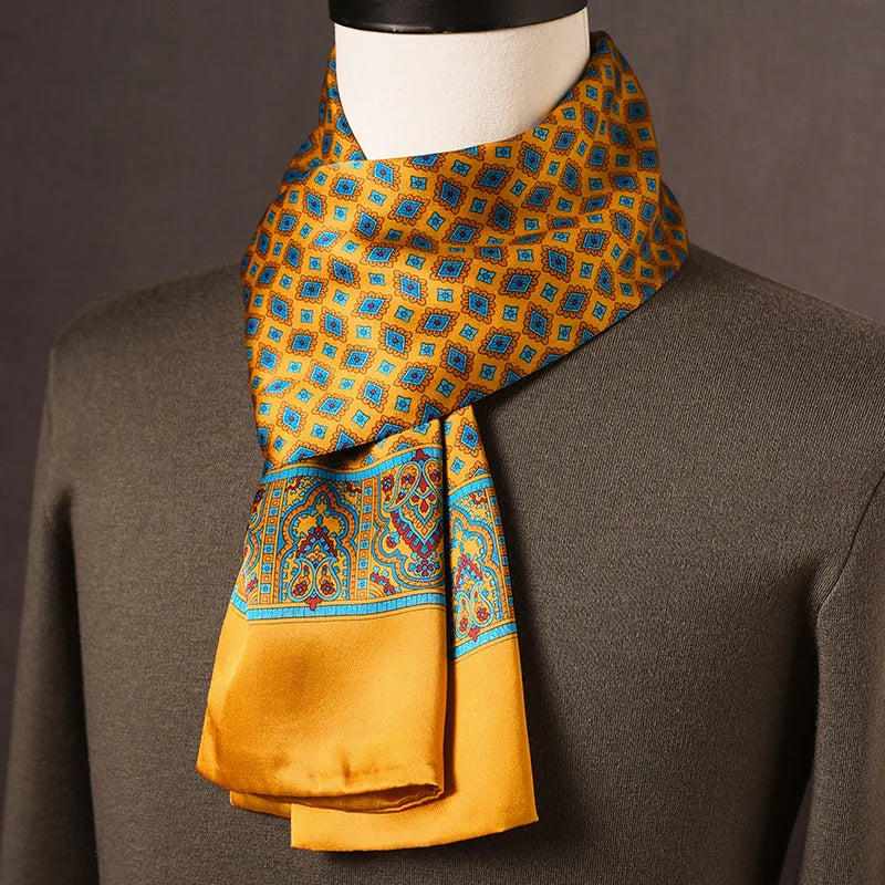 Silk Scarf | 100% Mulberry Silk Polka Dot Double-Layered | 160 x 25 cm