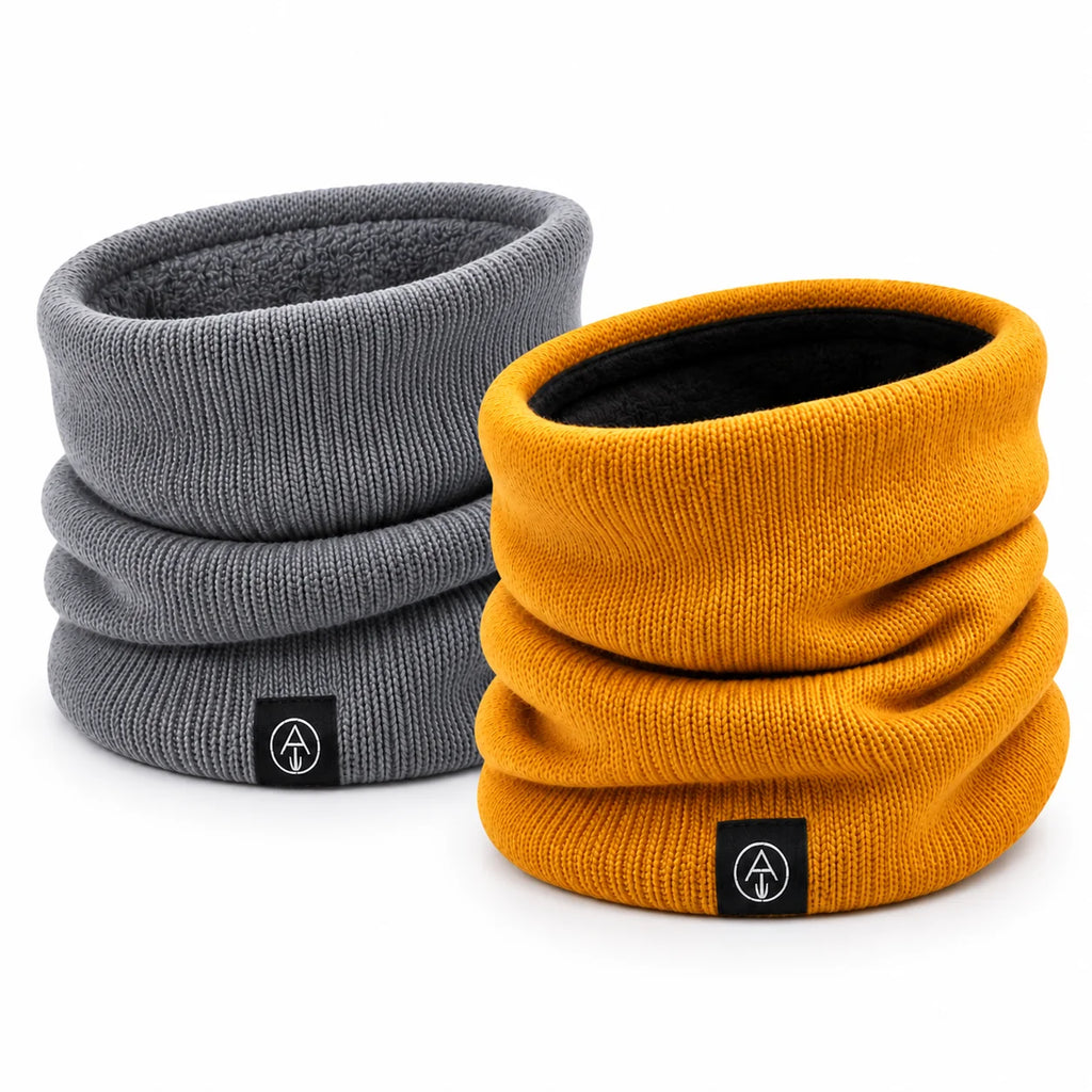 Neck Warmer | Knitted Fleece-Lined Double Insulation | Set of 2