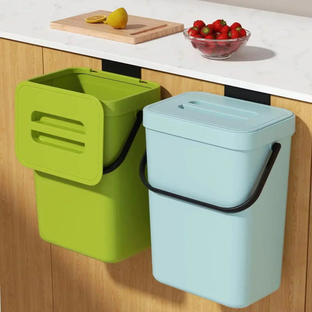 Mini Trash Can | Odor-Reducing Lid & Flexible Mounting