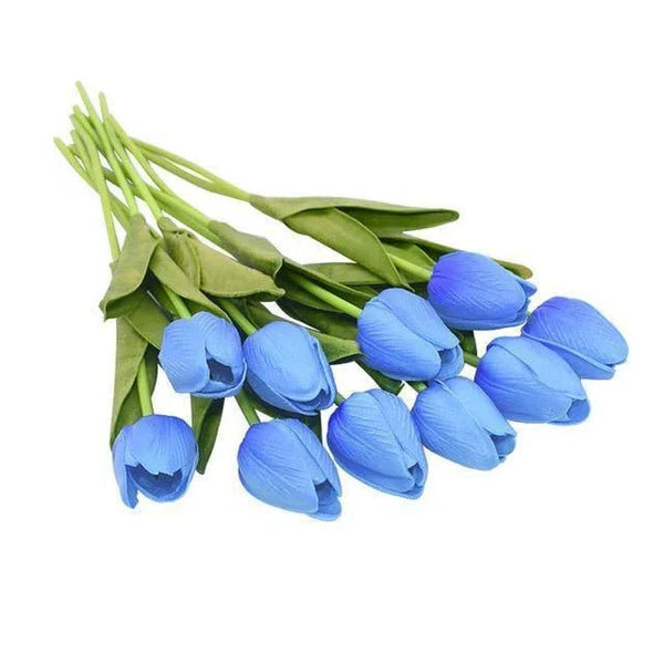 Artificial Tulip Stems | Realistic Silk-Like Blooms | Set of 10