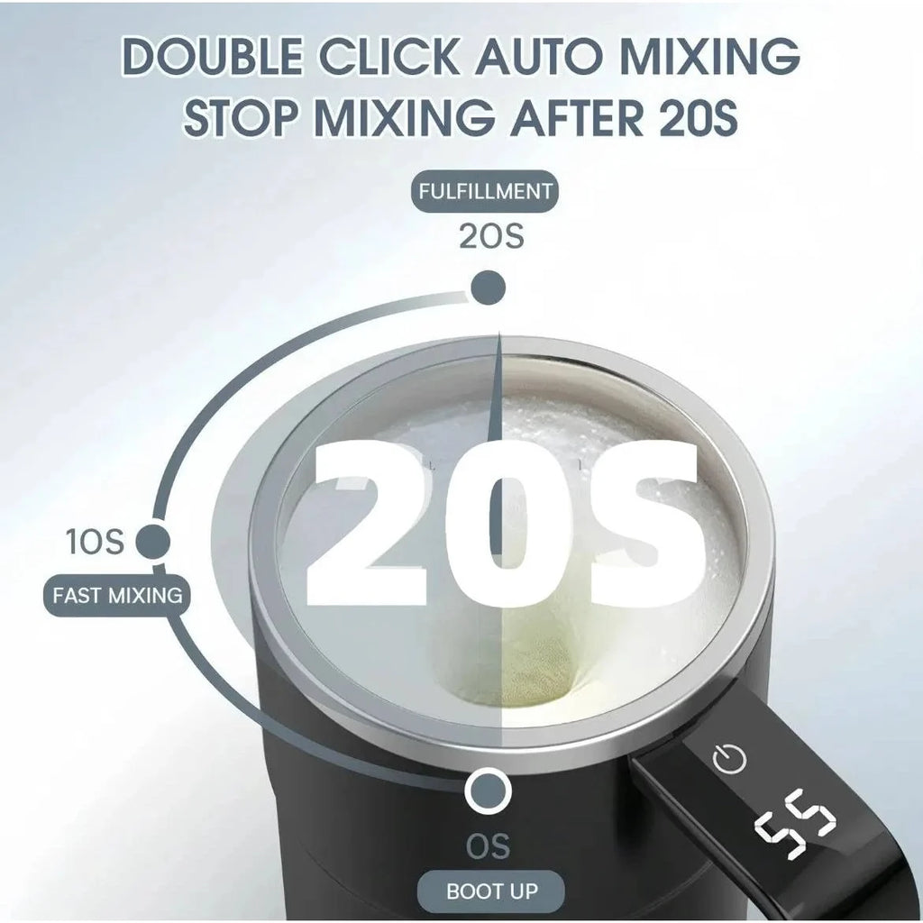 Self-Stirring Travel Mug | Magnetic Mixer & Digital Temperature Display | 13 Oz