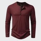 Henley Shirt | Breathable Stretch Cotton-Blend | Long Sleeve Button Placket