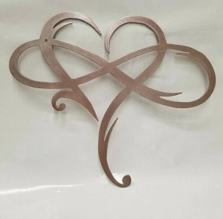 Metal Wall Art | Infinity Heart Design & Iron Construction | 30 x 25 / 40 x 35 cm