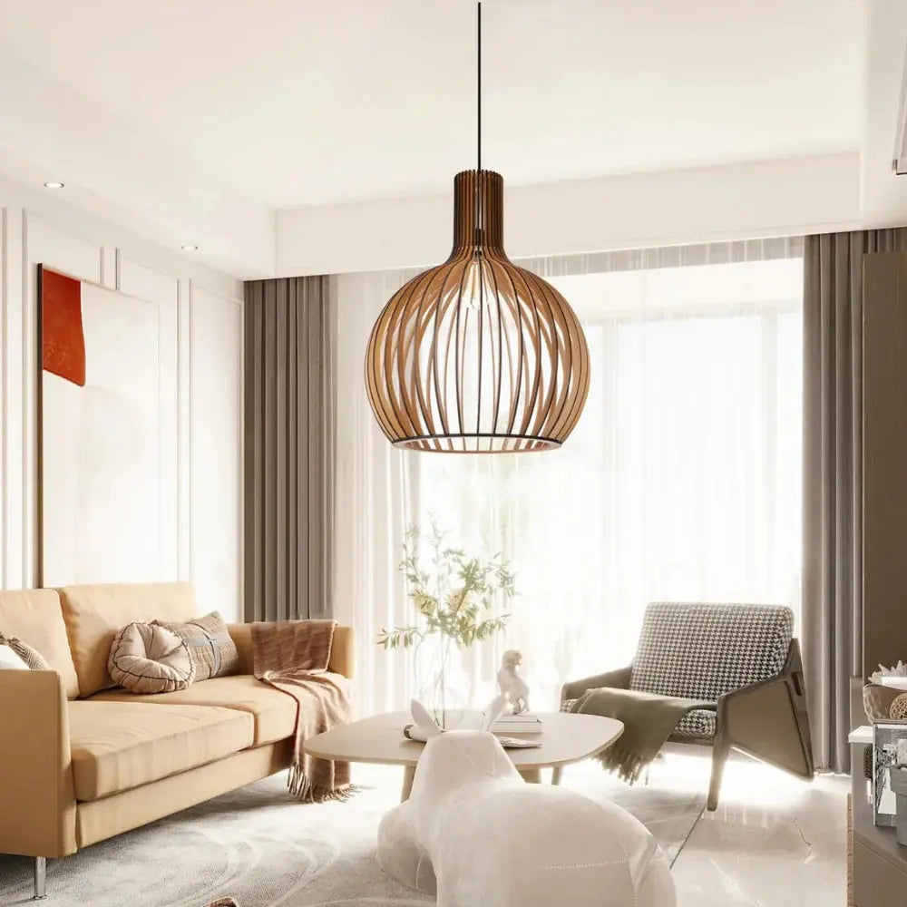 Pendant Lamp | Scandinavian Wood & Metal | 3 Sizes