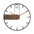 Wall Clock | Walnut Wood & Iron Frame Silent Quartz Movement