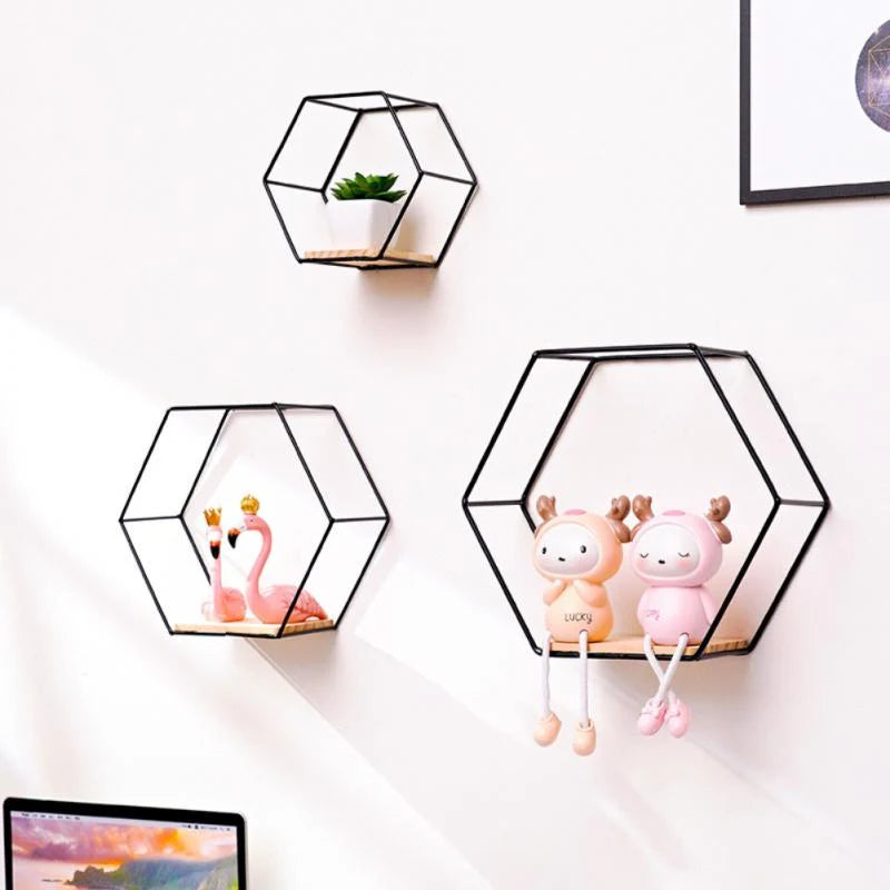 Wall Shelf | Hexagonal Geometric & Easy To Mount