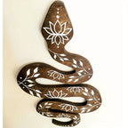Snake Wall Art | Wood Lotus Motif
