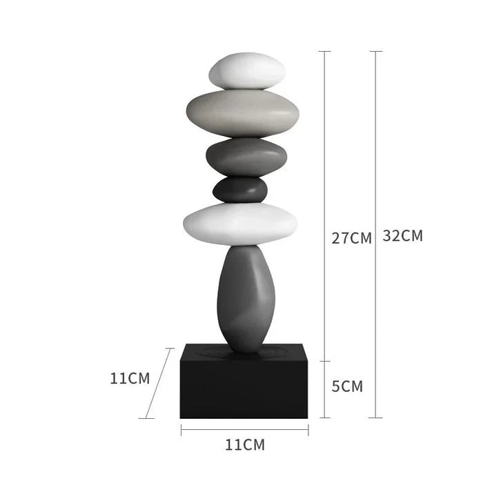 Stacked Stone Sculpture | Natural Stone Finish & Fine Modern Base