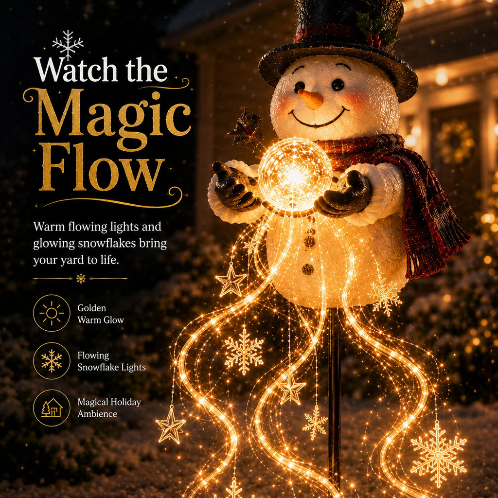 Solar Snowman Garden Light | Solar-Powered Cascading Lights | 50 Cm