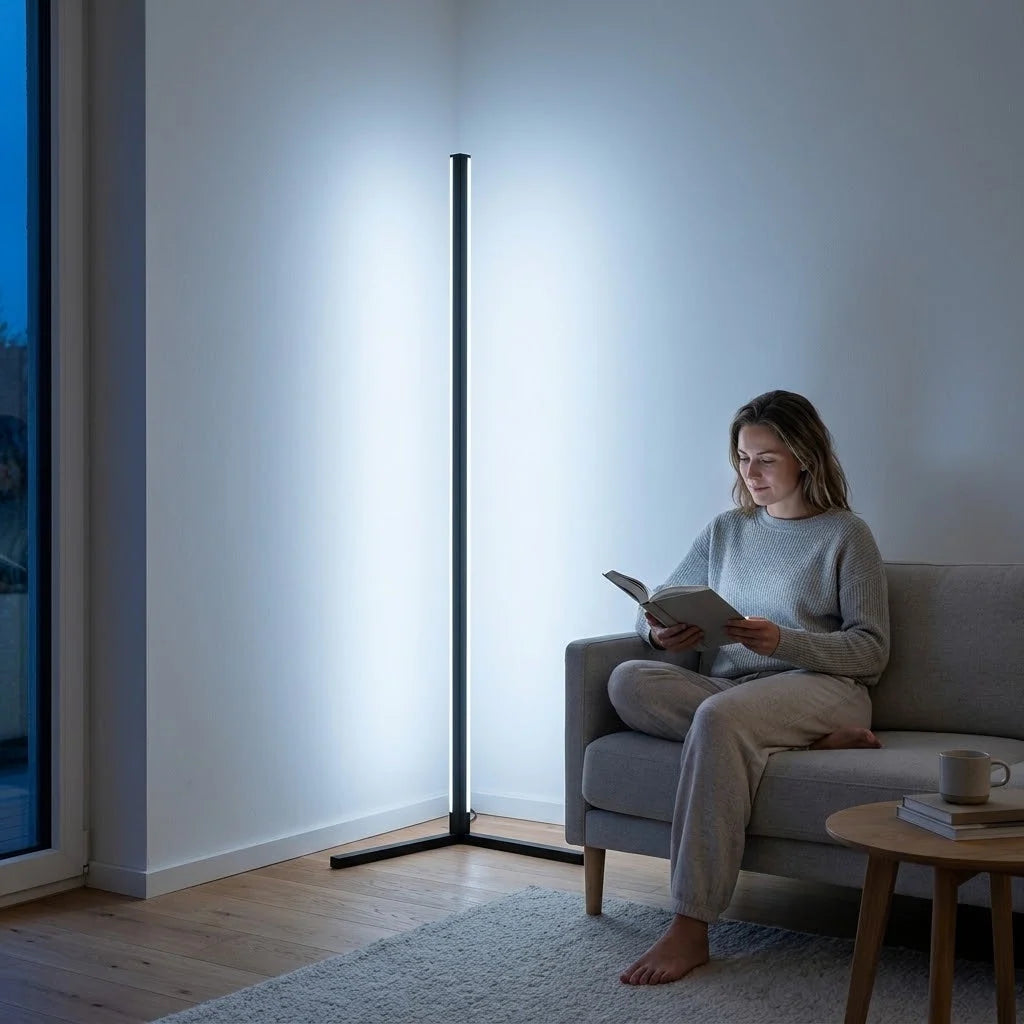 Corner Floor Lamp | Dimmable LED & Remote Control | 142 cm