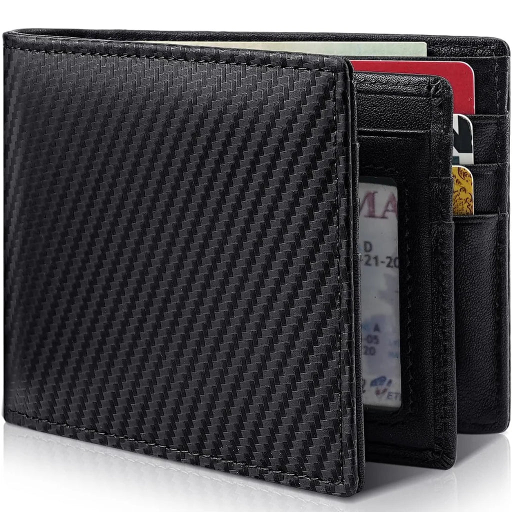 Men’s Wallet | RFID-Blocking Genuine Leather Slim Bifold | 13 Card Slots