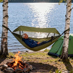 Outdoor Hammock | Integrated Mosquito Net & Sun Canopy | 260 x 140 cm