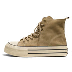 High-Top Sneakers | Durable Canvas Lace-Up | Thick Sole