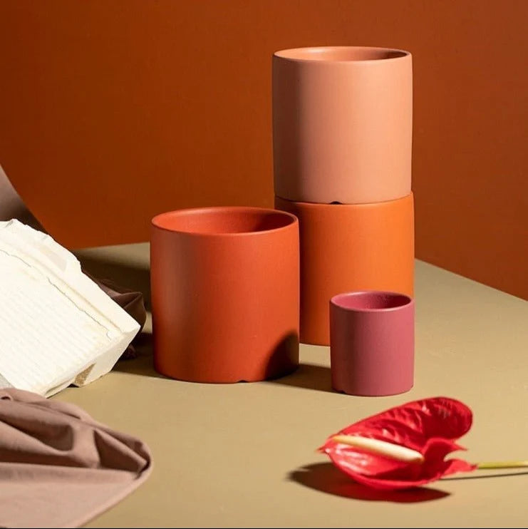 Plant Pot | Matte Glazed Ceramic, Matching Saucer & Drainage Hole