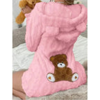 Fleece Romper | Plush Hood With Bear Ears | Front Zipper