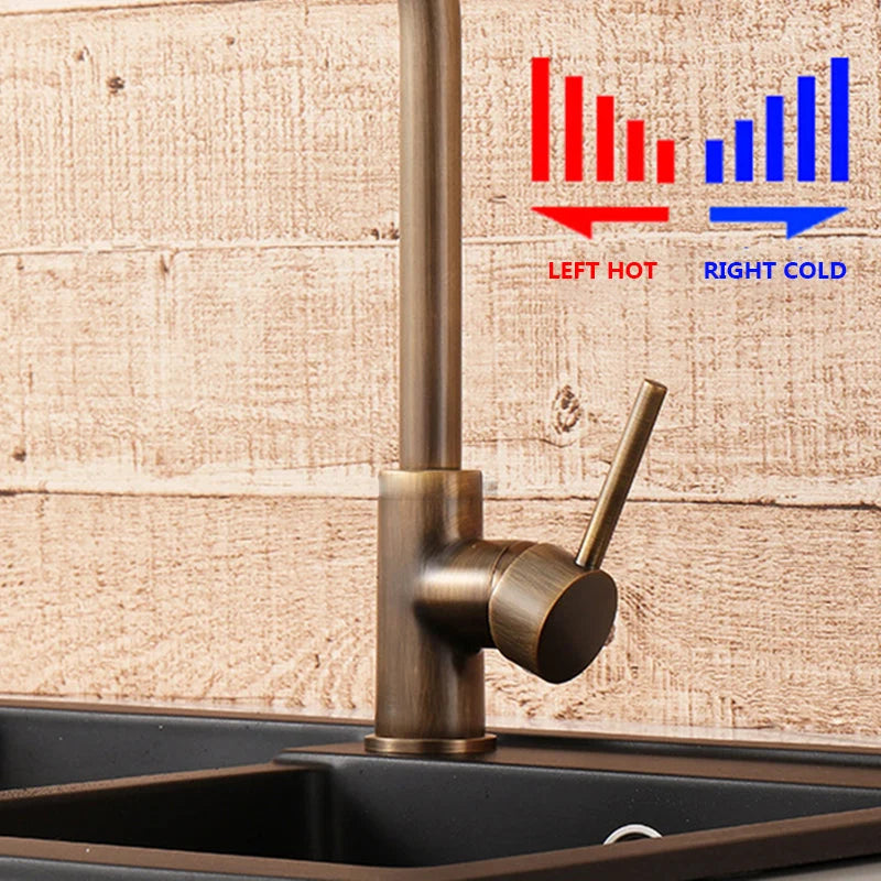 Kitchen Faucet | 360° Swivel Spout & Single-Lever Control | 304 Stainless Steel