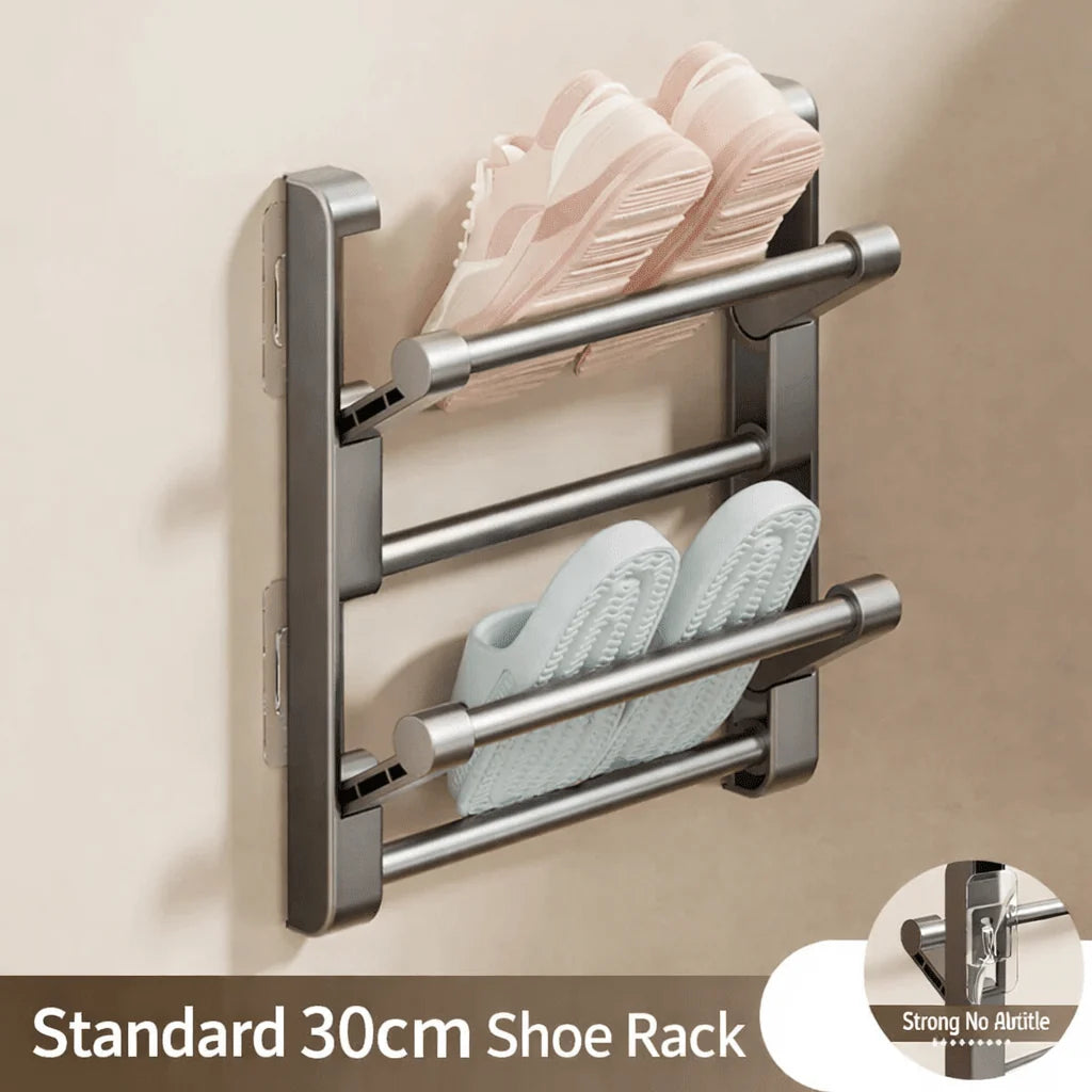 Shoe Rack | Wall-Mounted & Integrated Drainage | Mounting Hardware Included