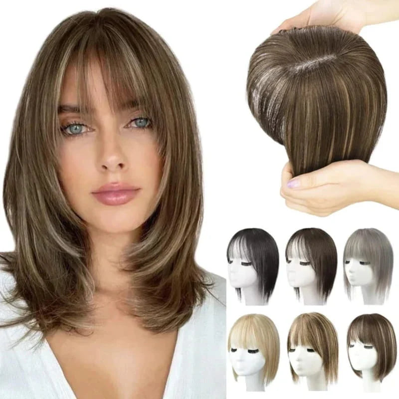 Hairpiece With Bangs | Natural-Looking Synthetic Hair & Added Volume