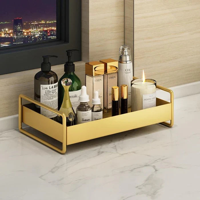 Vanity Organizer | Double-Layer Gold Finish & Space-Saving