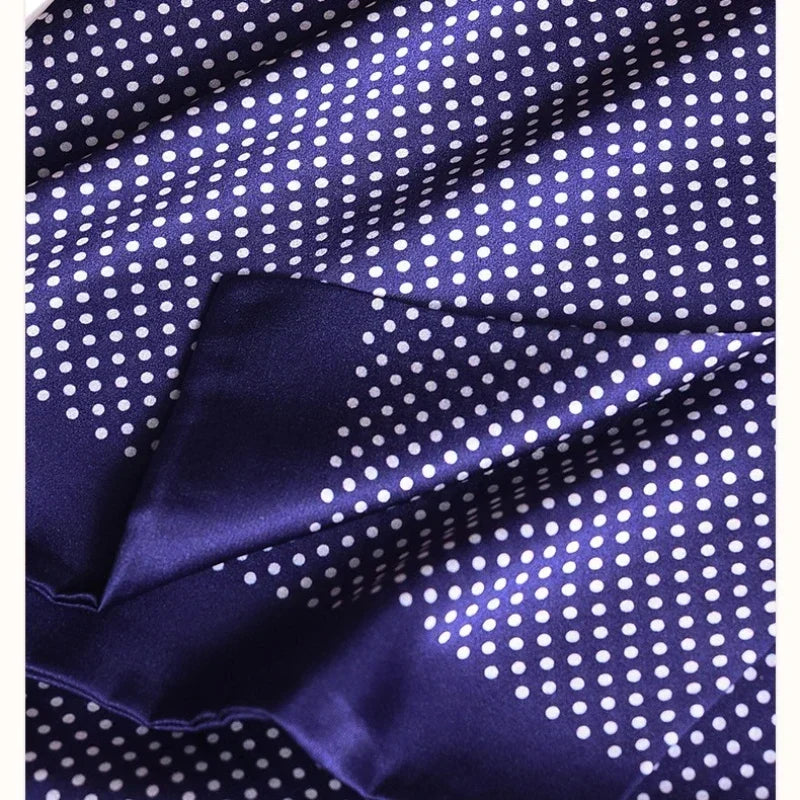 Silk Scarf | 100% Mulberry Silk Polka Dot Double-Layered | 160 x 25 cm