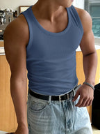 Tank Top | Slim Fit Ribbed | Sleeveless Round Neck
