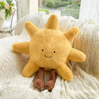 Throw Pillow | Soft Plush & Embroidered Face | Sun or Moon Design