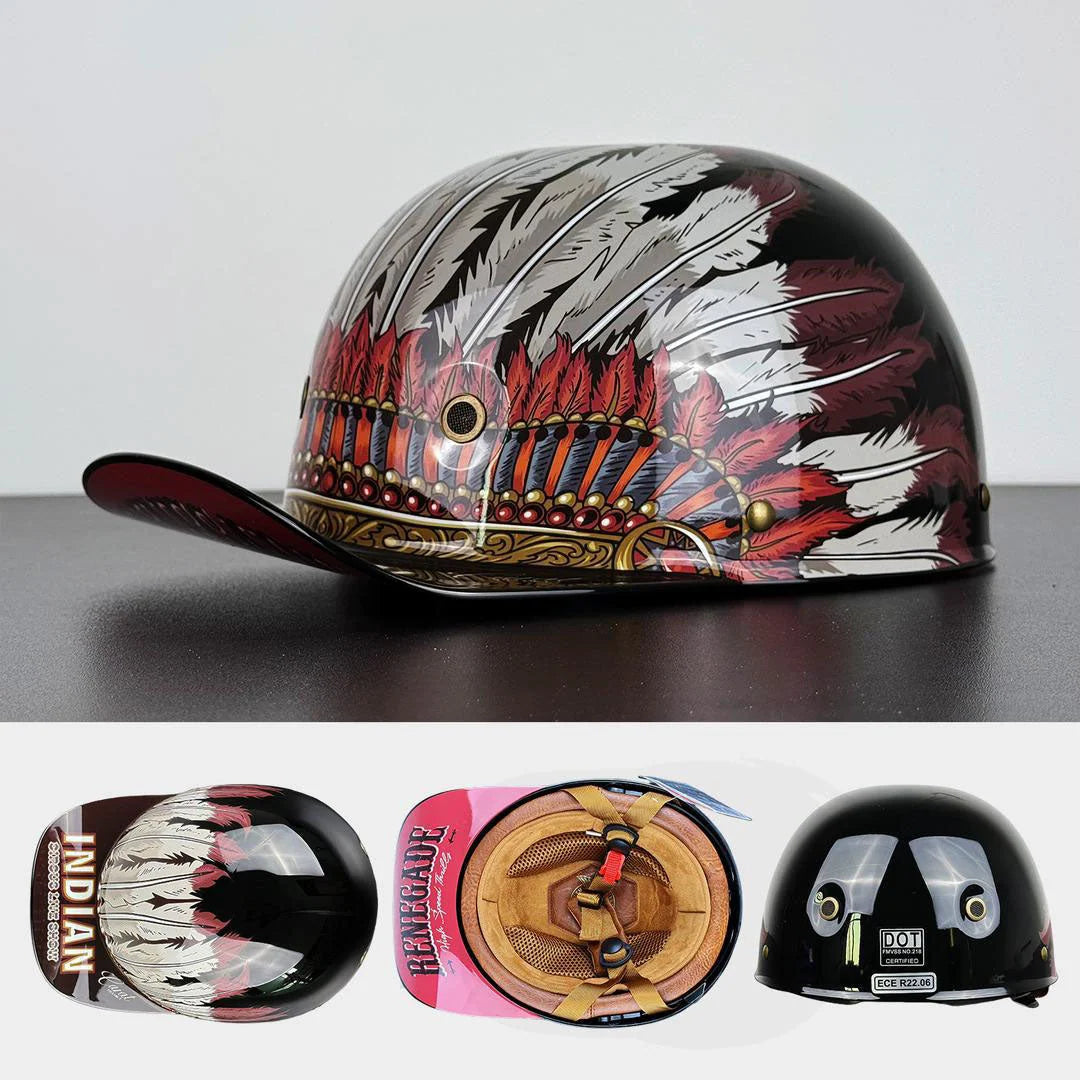 Motorcycle Helmet | Baseball Cap Style & Lightweight | DOT & ECE Certified