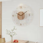 Wall Clock | Scandinavian Solid Wood & Silent Operation | 35.5 cm