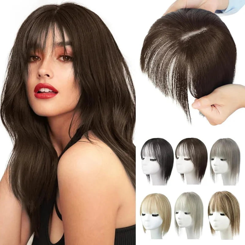 Hairpiece With Bangs | Natural-Looking Synthetic Hair & Added Volume