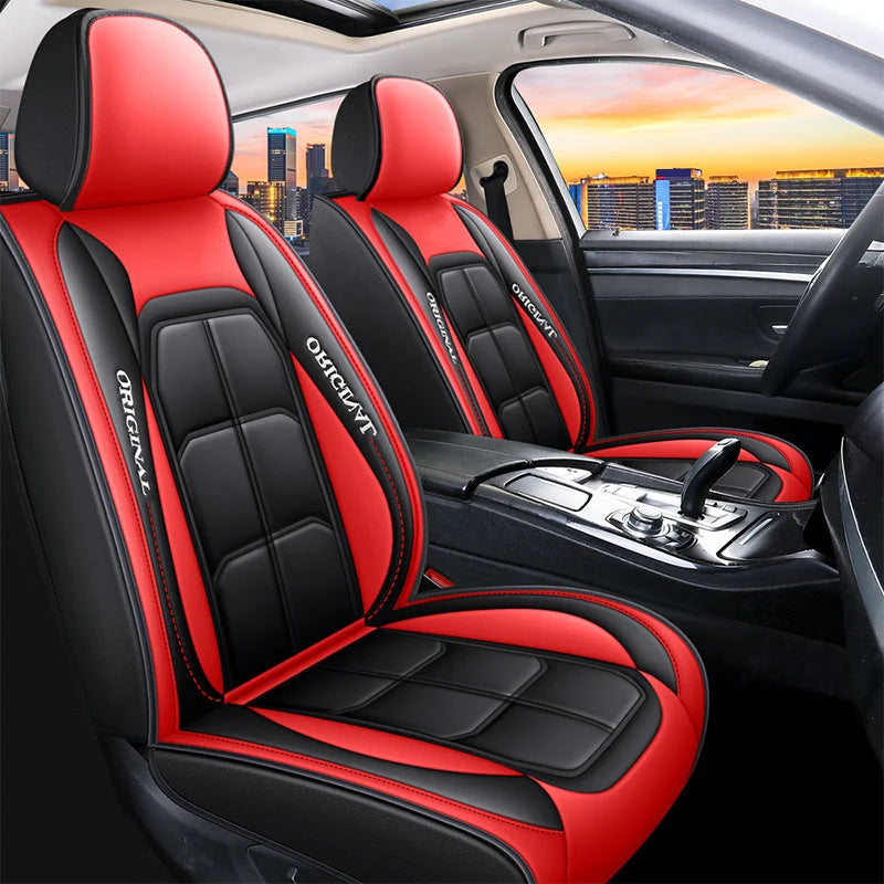 Front Car Seat Covers | PU Leather & Wipe-Clean | Universal Fit, Set of 2