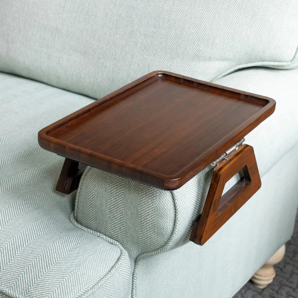 Sofa Armrest Tray | Adjustable, Non-Slip & Foldable | Fits Up To 35.5 cm