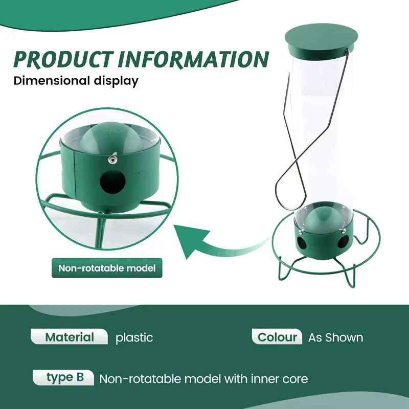 Bird Feeder | Squirrel-Proof Weight-Activated | Large Capacity