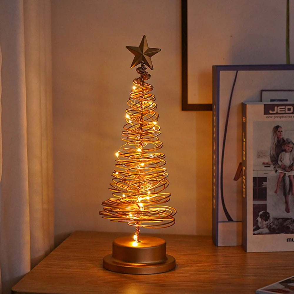 LED Christmas Tree | Spiral Design & Star Top | 33 cm