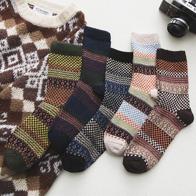 Winter Socks | Warm Wool Blend & Scandinavian Pattern | Unisex