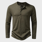 Henley Shirt | Breathable Stretch Cotton-Blend | Long Sleeve Button Placket