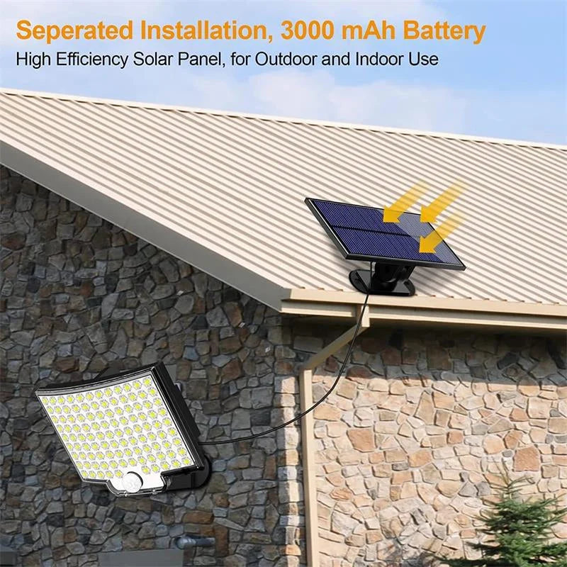 Outdoor Solar Light | 106-LED Motion Sensor & IP65 Weatherproof | 5m Cable