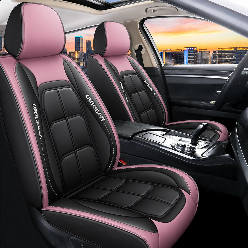 Front Car Seat Covers | PU Leather & Wipe-Clean | Universal Fit, Set of 2