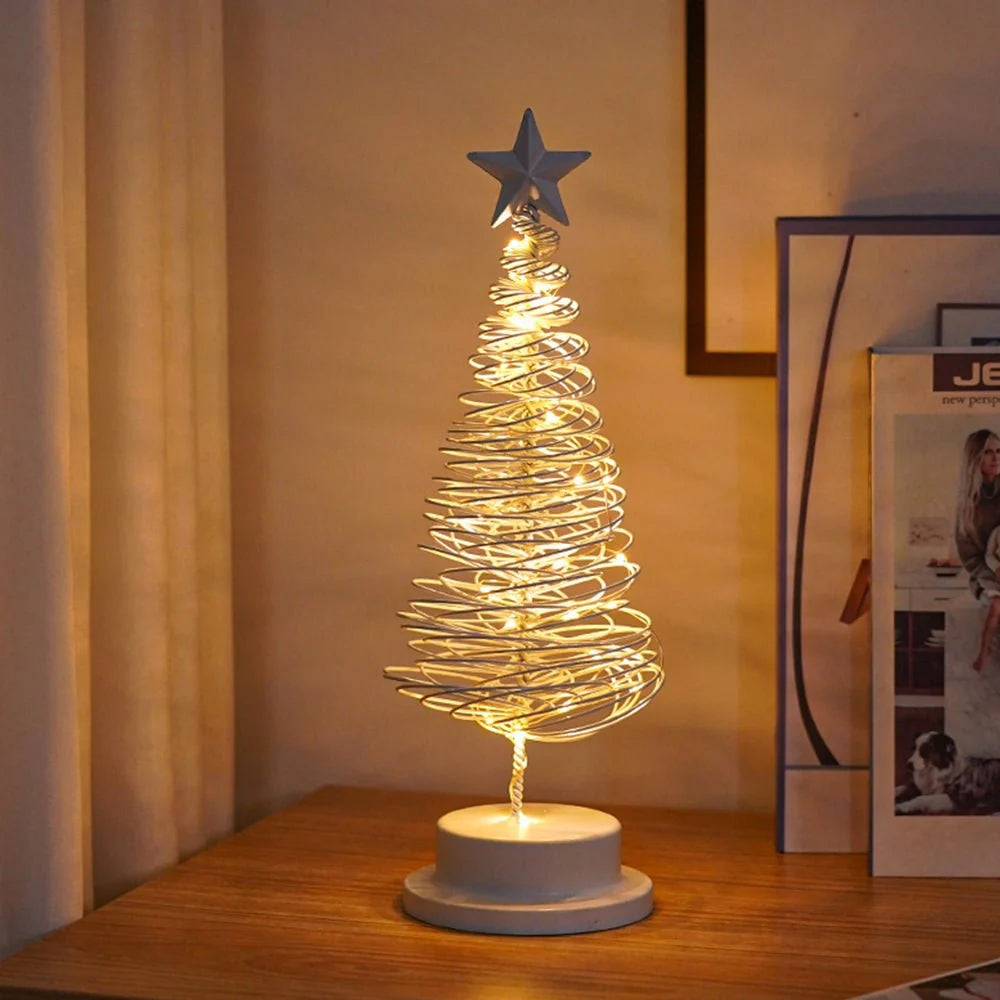 LED Christmas Tree | Spiral Design & Star Top | 33 cm
