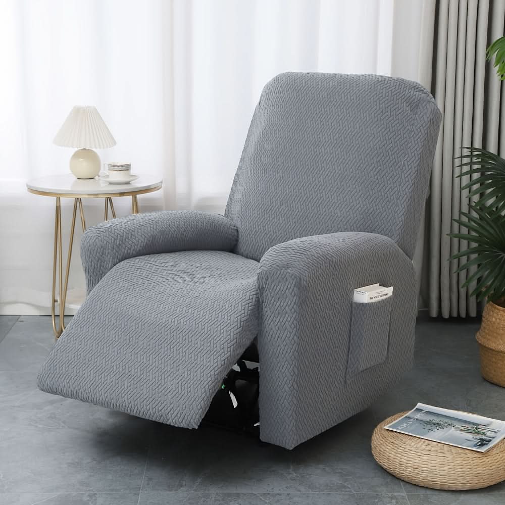 Recliner Cover | Stretch Fabric & Side Pocket | 4-Piece Set