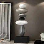 Stacked Stone Sculpture | Natural Stone Finish & Fine Modern Base