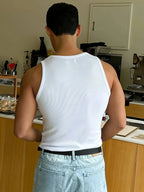 Tank Top | Slim Fit Ribbed | Sleeveless Round Neck