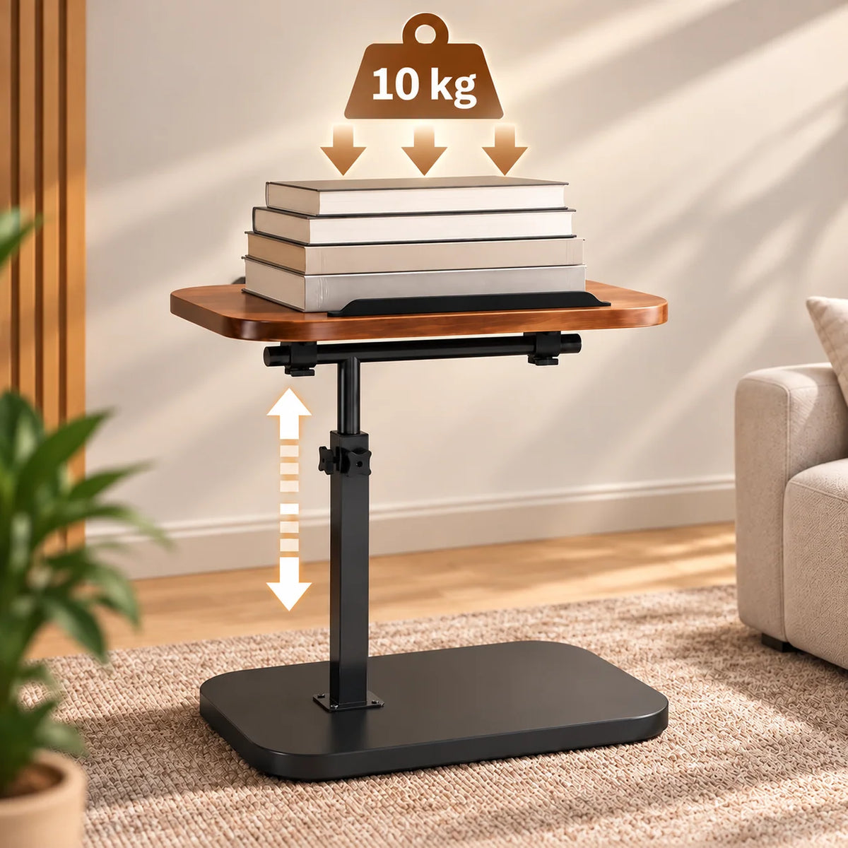 C-Shaped Laptop Table | Height-Adjustable & 360° Swivel | Tilting Tabletop