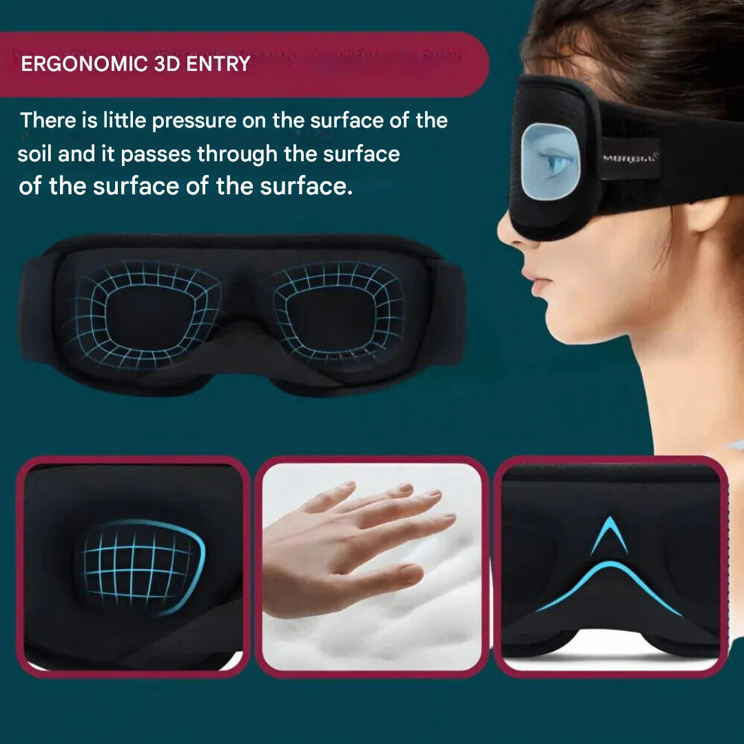 Sleep Mask | 3D Contoured Light-Reducing | Adjustable Breathable Fit