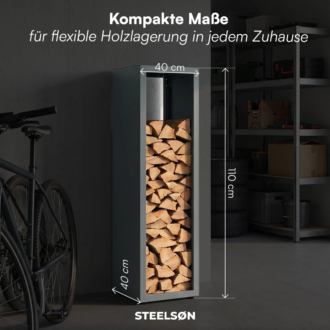 Firewood Rack | Weather-Resistant Galvanized Steel | Adjustable Feet