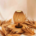 Bedside Lamp | Handwoven Rattan & Solid Wood | 1.8 m Cable