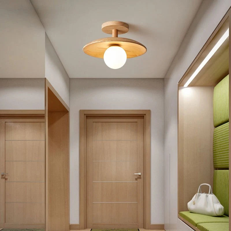 Ceiling Light | Japanese Minimalist Wood & Acrylic | E27 Socket
