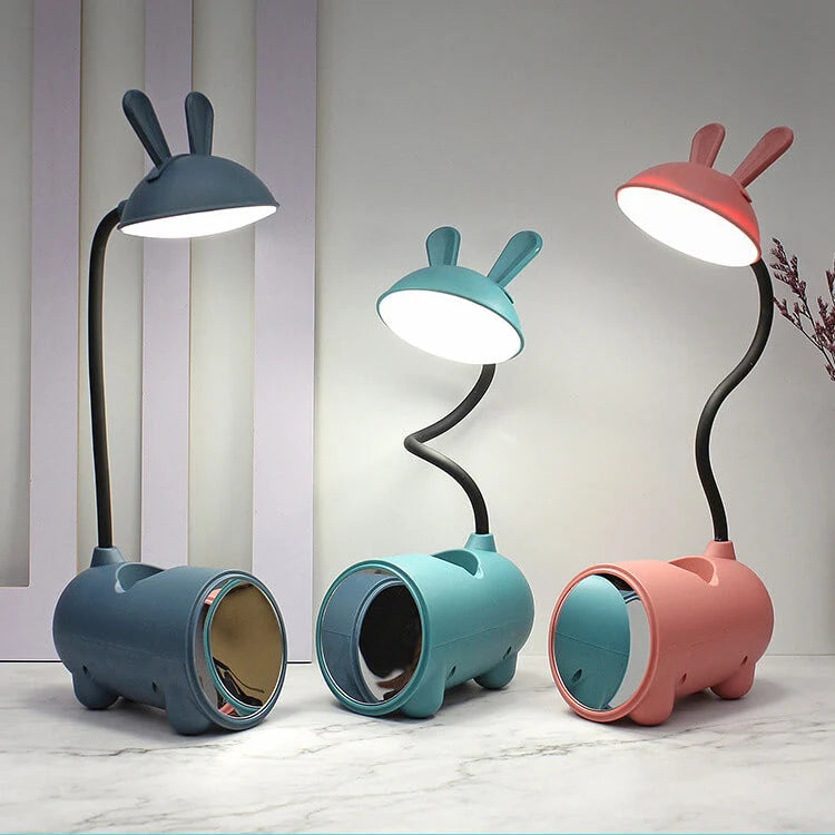 Desk Lamp | Bunny Design With Touch Controls & Pen Holder | USB-Powered LED