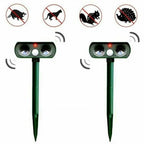 Animal Repeller | Solar-Powered Ultrasonic & Motion-Activated | 30 ft Detection Range