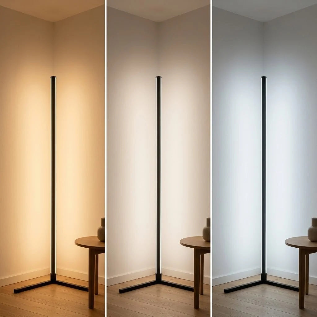 Corner Floor Lamp | Dimmable LED & Remote Control | 142 cm