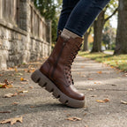 Combat Boots | Non-Slip Sole & Arch Support | Lace-Up Slip-On